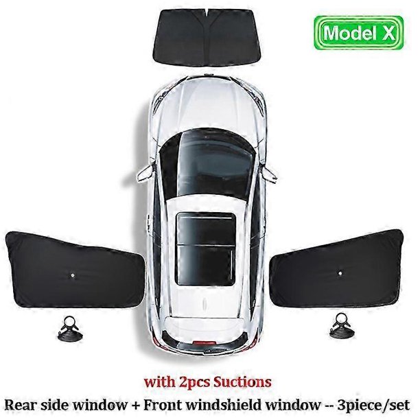 Car Sun Shade for Tesla Model 3 Y X S 2017-2023 Front Side Window Custom Sunshade Cover with Suction Rear Windshield Accessories