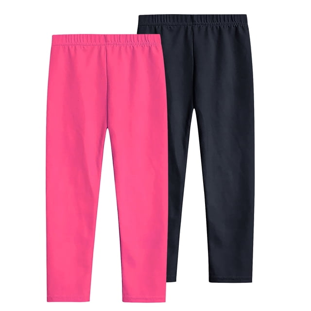 Timegard Girls Clothes 2pc Slim Fitting Pants Lightweight Solid Color Everyday Casual Stretch Leggings
