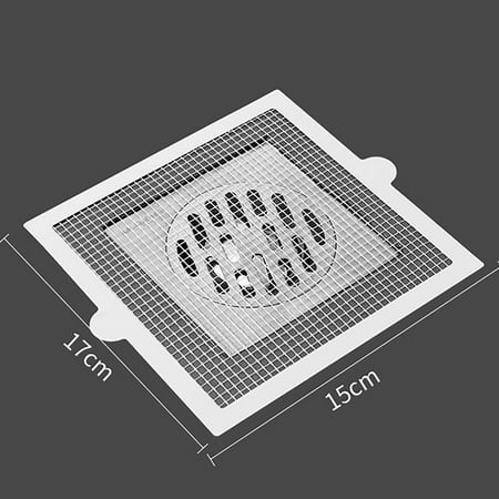 

10PCS Bathroom Kitchen Useful Insect-proof Round Square Shape PVC Sink Clog Floor Drain Sticker Hair Drain Clog Drain Filter SQUARE
