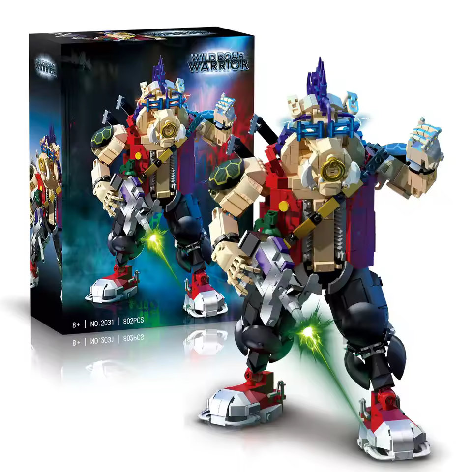 GZBricker Mecha Combat Warrior Pig Building Set Compatible with Lego Animal Model Robot Monster Fit for Adults Boys