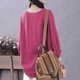 thumbnail image 3 of Camiseta de Cuello Redondo de Manga de Encaje de Color Sólido de Cinco Cuartos para las Mujeres, Camisetas de Manga de Encaje para las Mujeres Casual de Moda Primavera Verano, 3 of 7