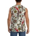 thumbnail image 4 of Lsque Dark Enchanted Flowers And Birds Print Men's Cotton Blend Sleeveless Muscle Shirts (S-3XL)- Moisture Wicking, Odor Protection, UPF 30+,3X-Large, 4 of 8