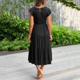 thumbnail image 5 of IDALL Summer Dresses,Petite Dresses Women Summer Casual Midi Maxi Dress Boho Sleeveless Smocked A-Line Long Dress Elegant Dresses,Modest Dresses,Womens Dresses Black Dress L, 5 of 7