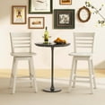 thumbnail image 2 of Costway 2 PCS 24.5" Counter Height Bar Chairs Swivel Bar Stools with Hollow Backrest White, 2 of 8