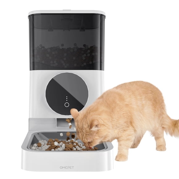 Tabacir Aautomáticos para gatos: comedero programable para gatos y perros con dispensador de comida seca, bolsa desecante, control de raciones programable, 4 comidas diarias, 4,5 l