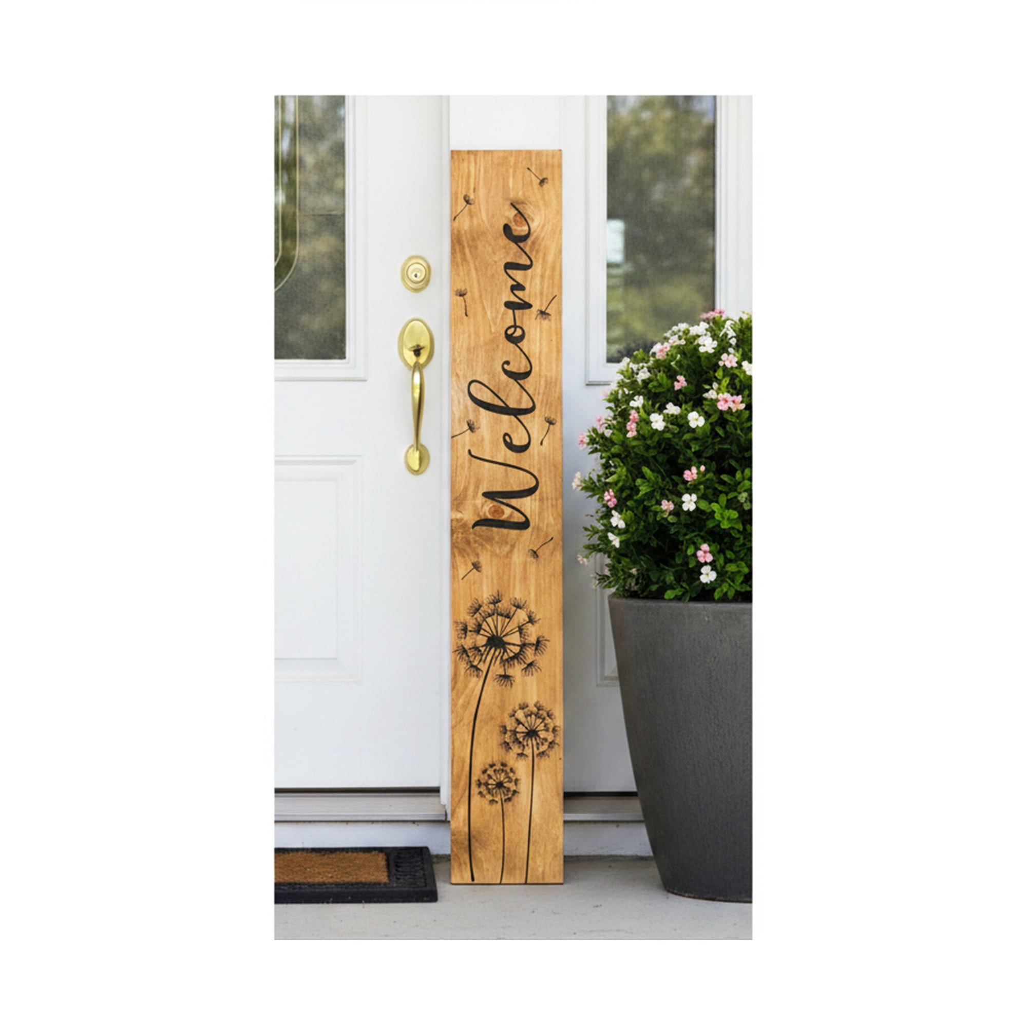 Calloway Mills 119265907 Dandelion Welcome Porch Leaner, 59" x 07"