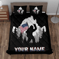 thumbnail image 3 of Lotusprinthandmade Personalized Bigfoot in Forest Quilt Bedding Set (White Binding) 5 Sizes (Made in Vietnam) (55x60), bigfoot quilt bedspread, 3 of 5