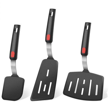 

Silicone Spatula Turner 600F Heat Resistant perfect for Flipping Eggs Burgers Pancakes Crepes and More (3 Pack)