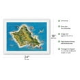 thumbnail image 2 of The Island of Oahu Hawaii - Vintage Pictorial Map by Ray Lanterman c.1962 - Japanese Unryu Rice Paper Art Print (Unframed) 18 x 24 in, 2 of 4