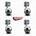 thumbnail image 2 of 2.5 Inch Bright Chrome Metal Ball Caster – Corner Mount Bracket – Set of 4 – SCC, 2 of 2