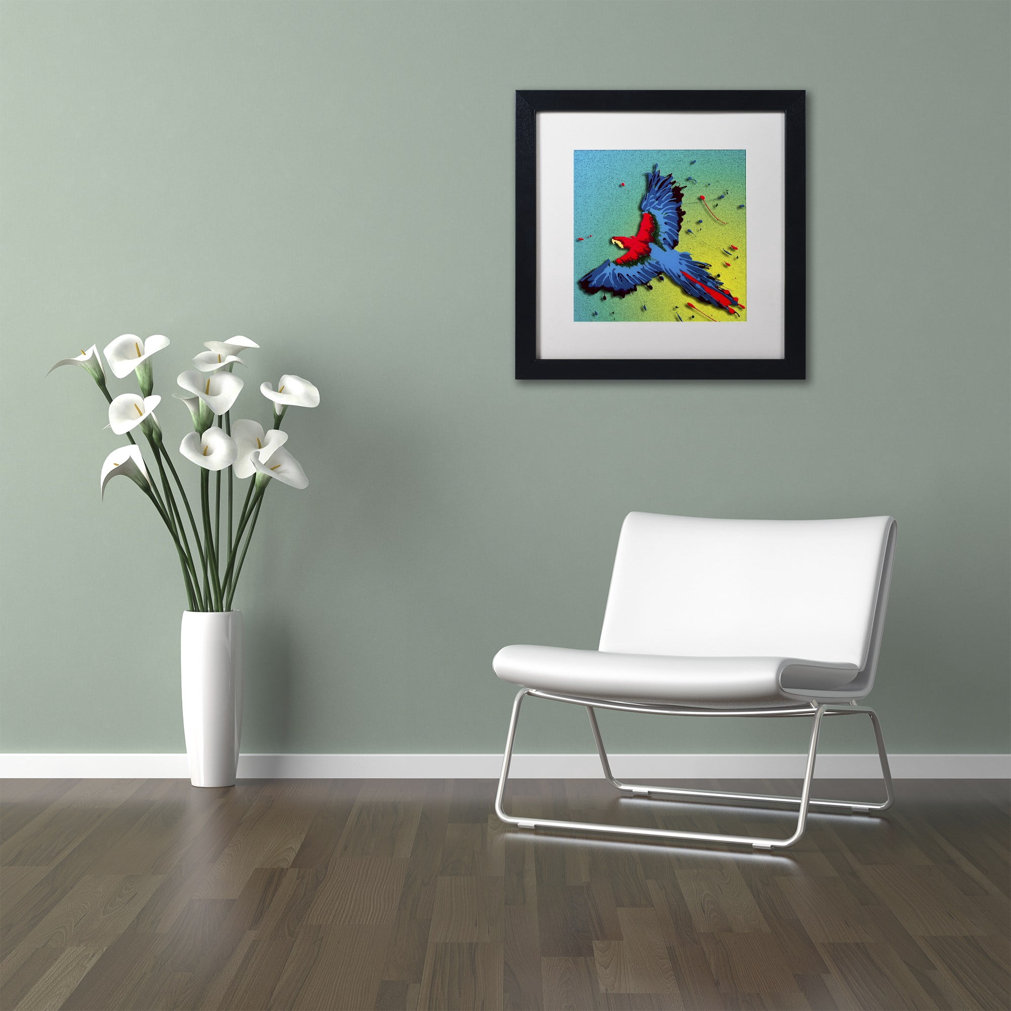 Trademark Fine Art "The Raven 4" Canvas Art by Roderick Stevens, White Matte, Black Frame