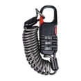 thumbnail image 1 of 3-Digit Combination Lock for Locker, Waterproof Outdoor Padlock with 43-Inch Retractable Steel Cable, Heavy Duty Security for School, Gym, Gate, Toolbox, Fence, Hasp Storage, Black, 1 of 8