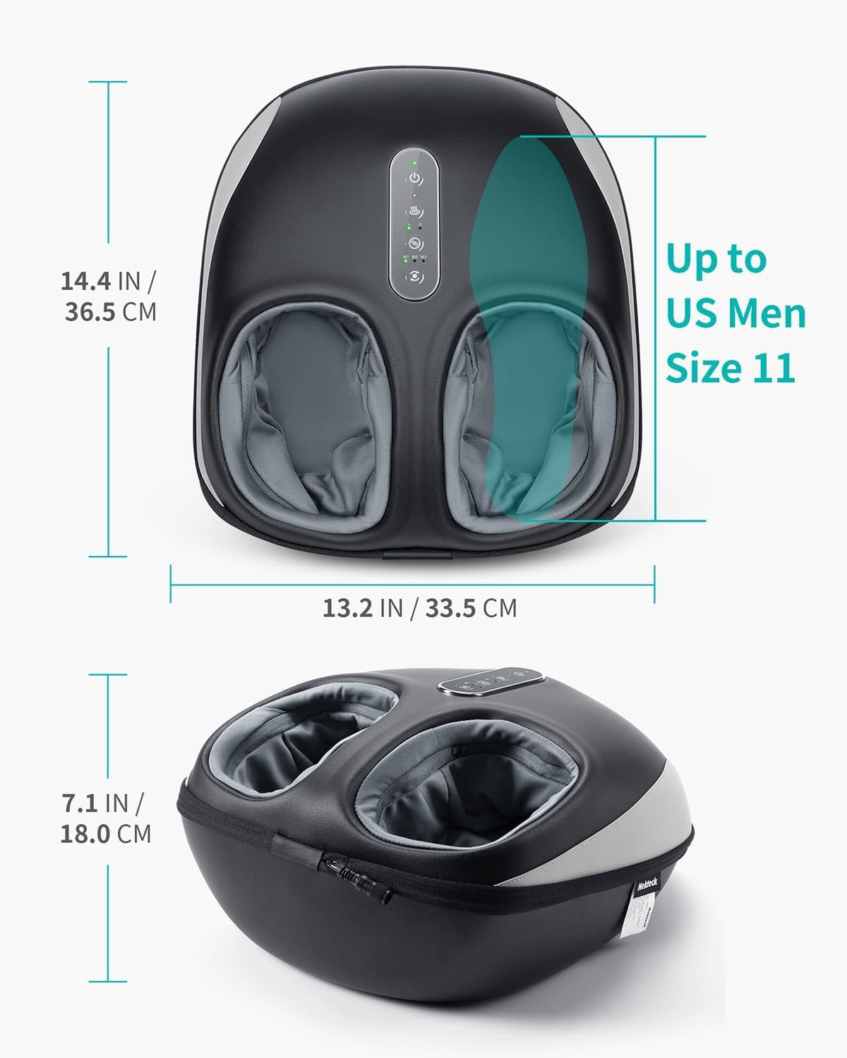 Nekteck Foot Massager Machine with Heat, Shiatsu Foot Massage for Plantar Fasciitis, Neuropathy, Electric Air Compression & Deep Kneading, FSA HSA Eligible, Fathers Day Gifts for Men Dad Mom Women