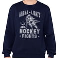 thumbnail image 2 of Arena Lights and Hockey Fights Sweatshirt Unisex Small Navy, 2 of 5