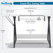 Sew Ready Comet Sewing Table Folding Top Adjustable Platfomr Black/White