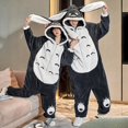 thumbnail image 2 of Pijamas con capucha para hombre y mujer, monos gruesos de Anime, ropa de dormir de gato coreano, mono suelto, suave y cálido para el hogar, Invierno, 2 of 4