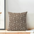 thumbnail image 3 of Block Print Paisley Floral Pillow Covers 18x18 Set of 2, Brown Neutral Decoration Throw Pillow Covers Floral Print Farmhouse Outdoor Linen Cushion Cover for Sofa Couch Living Room Bed, 3 of 6