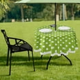thumbnail image 7 of Coolnut 60" Green Polka Dots Round Tablecloth, Waterproof Spillproof Polyester Fabric Table Cover with Zipper Umbrella Hole for Outdoor Patio Garden Dining Party, 7 of 7