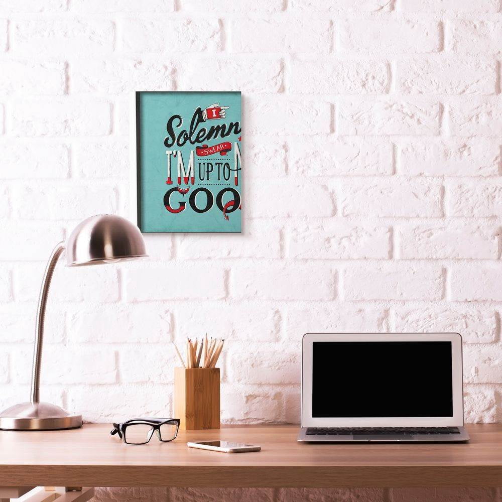 Stupell Industries Up To No Good Funny Vintage Comic Book Word Design Framed Wall Art by Ester Kay