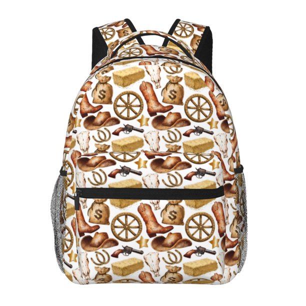 Fotbe Western Cowboy Mochila Casual con Estampado para Escuela, Viajes y Actividades al Aire Libre - Duradera, Ligera y Cómoda