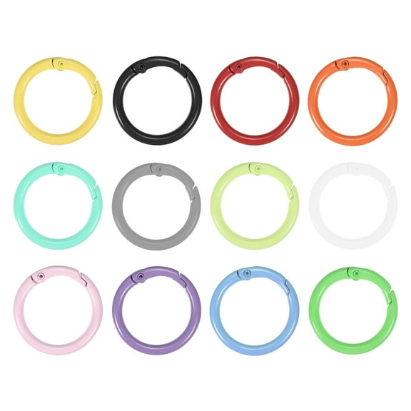 Uxcell 27mm Metal Spring O Rings Spring Gate O Rings Zinc Alloy  Snap Clip Trigger Multicolor 12 Pcs