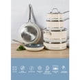 thumbnail image 4 of Sur La Table Kitchen Essentials Viva La Cantina Juego de ollas y sartenes de aluminio forjado antiadherentes con interior de cerámica de titanio libre de PFA, 10 piezas - Blanco y plateado en 2 tonos, 4 of 5