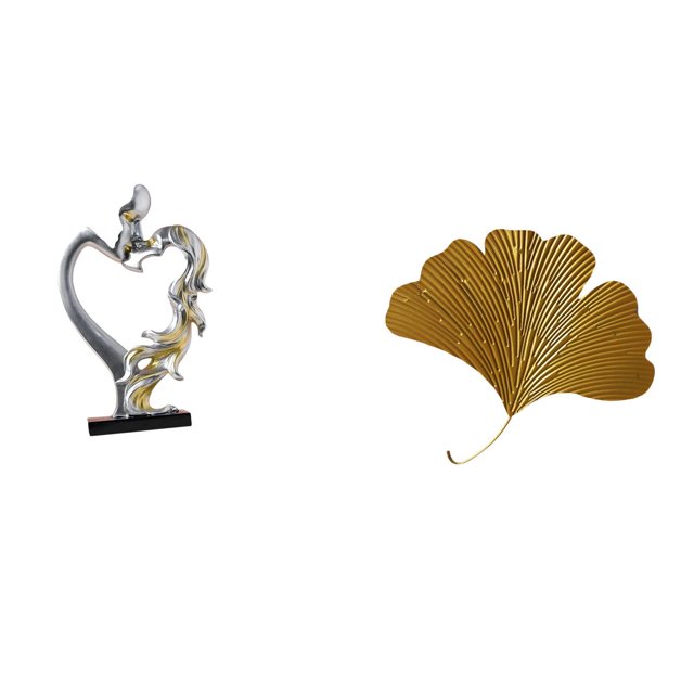 Escultura Romántica De Abrazo De Ginkgo, Figura Artística De Pareja Con Diseño De Hojas Para Dormitorio, Sala De Estar, Boda, Oficina, Decoración Del Hogar.