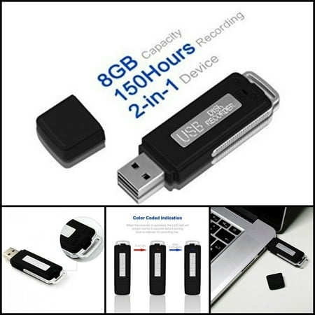 USB Mini Voice Recorder Digital Spy Record 8GB Small Drive Audio Recording