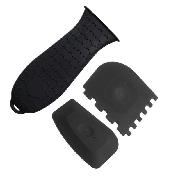 Naiovety Protector de mango de 3 piezas, soportes de raspador de plástico con aislamiento térmico, vajilla de cocina resistente al desgaste, repuesto Herramientas y accesorios para hornear Negro Naiovety HA061643-02