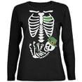 thumbnail image 1 of Halloween Irish Baby Skeleton Black Womens Long Sleeve T-Shirt - Large, 1 of 1