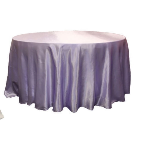 24 Pack 120" Inch round Satin Tablecloth 21 COLORS Table Cover Wedding Banquet", (Color: Lavender)