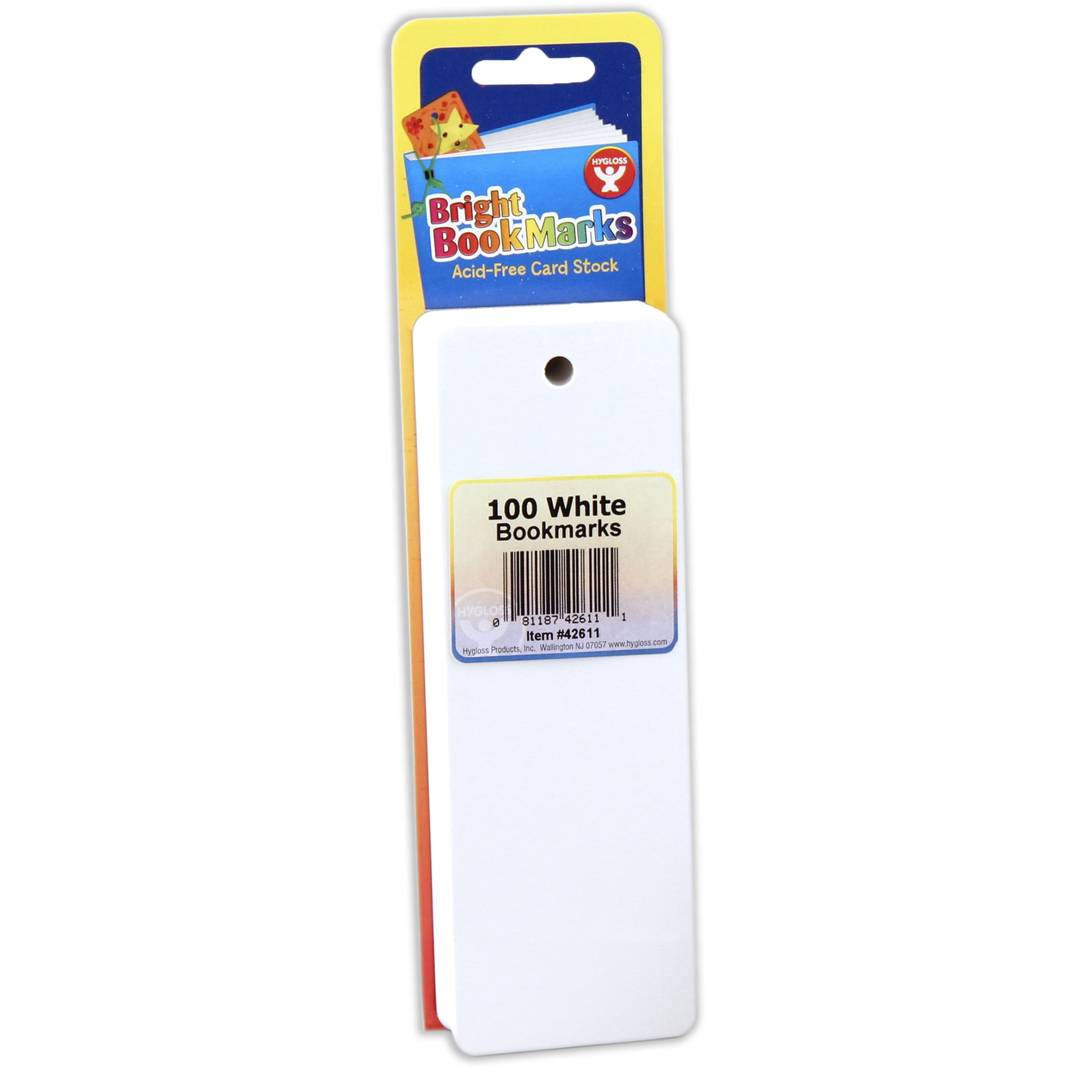 Hygloss Mighty Bright Bookmarks, 100 Ultra White Per Pack, 3 Packs