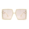 thumbnail image 1 of Womens Mod Luxe Square Plastic Butterfly Chic Sunglasses Ivory Light Brown, 1 of 4