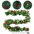 thumbnail image 4 of HCBY 5.9FT Pre-Lit Christmas Artificial Rattan Garland with Pine Cones, Red Berries & LED Lights, Artificial Green Vine Swag for Mantle, Staircase, Doorway, Window Decor, 4 of 8