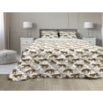 thumbnail image 1 of Jaguar Comforter & Sham Bedding Set, Watercolor Style Composition of Exotic Animals Hand Drawn Design, 3 pcs Duvet Set Microfiber Filling Quilt, 5 Sizes, Pale Brown and Brown, by Ambesonne, 1 of 4