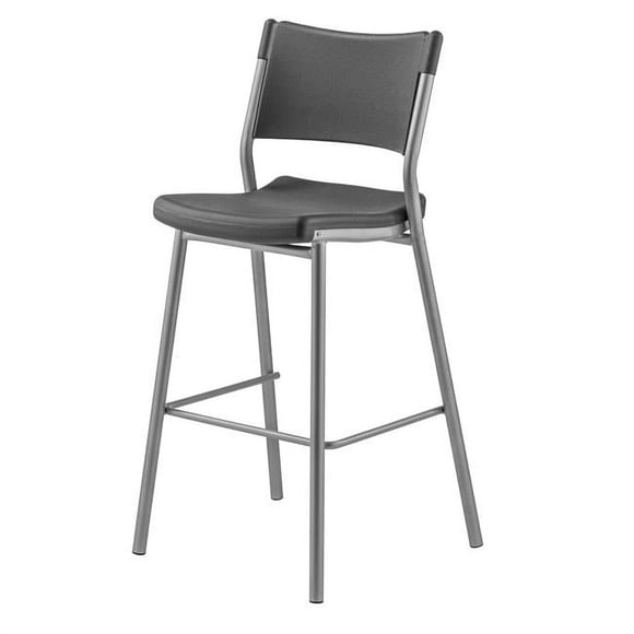 National Public Seating 8810B-11-10 Cafetorium Bar Stool with Polypropylene Back & Plastic Seat - Black