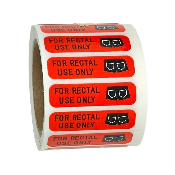 500 etiquetas adhesivas de papel para uso rectal únicamente con superficie impermeable. 500 etiquetas. Rojo