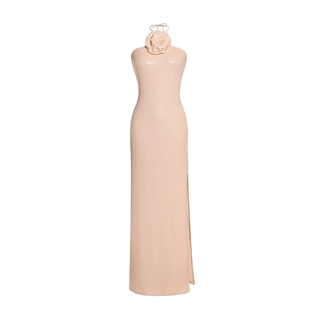 Vestido Bellabarnetten con estampado floral y cuello halter Laley para mujer