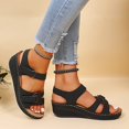 thumbnail image 6 of CAIXIA Cute Sandals For Women Women's Hook and Loop Strap Casual Sandals with Mid Heel Comfortable Walking Footwear for Ladies and Girls,Black, 6 of 8