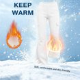 thumbnail image 5 of ZOIGHDA Women's Fleece Lined Flare Leggings Elastic Waist Bootcut Yoga Pants Winter Casual Thermal Warm Workout Trousers with Pockets(White,X-Large), 5 of 8