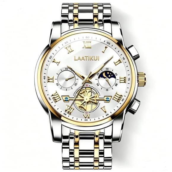 LAATIKUI Reloj de Cuarzo para Hombre Impermeable Casual de Negocios Luminoso para Regalo