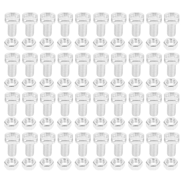 100 sets Tornillos de invernadero y tuercas Tuercas de aluminio Tornillos Accesorios de invernadero