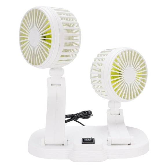 Ventilador Portátil Doble Para Vehículo, DC 5V USB, Ventilador De Refrigeración Para Coche, 2 Velocidades, Silencioso, Rotación De 360 grados, Ventilador De Escritorio