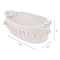 thumbnail image 3 of Unique Bargains Storage Basket Shelf Bin with Tassels White 13.4*6.3*4.7in, 3 of 5