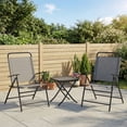 thumbnail image 2 of Outsunny Ensemble Bistro Pliant avec Dossier Réglable, Petit Ensemble de Patio, Gris, 2 of 10