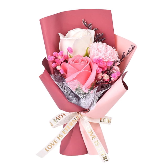 Ramo de flores de jabón, flor de jabón, decoración , regalo, flor de jabón de baño Artificial para aniversario, compromiso, mujer, señora 15cm