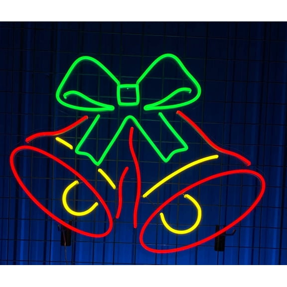 Glowneon Jingle Bells Neon Sign, Christmas Wall Decoration