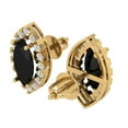 thumbnail image 2 of 3.8 ct Screw-Back Stud Earrings for Women | 12X6mm Marquise Cut Natural Onyx | 14K Yellow Gold, 2 of 5