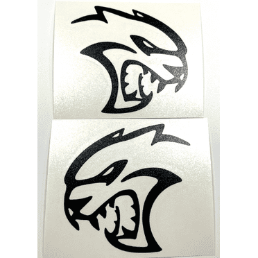 Flat Black SRT Hellcat Fender Emblem Overlay Decal Pair For 2015-2018 Challenger