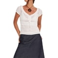 thumbnail image 4 of xiaxaixu T-shirt à Nouer Blanc à Manches Courtes et Col Rond Décontracté pour Femme, 4 of 9